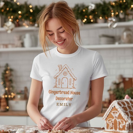 Gingerbread House Decorator Name Christmas Tシャツ