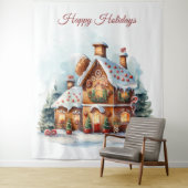 Gingerbread House Holiday Backdrop タペストリー (インサイチュ)