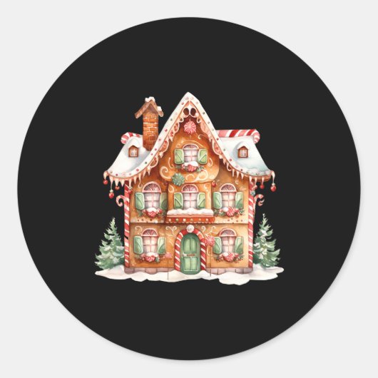 Gingerbread House Long Sleeve  ラウンドシール (正面)
