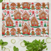 Gingerbread House Needlework Christmas Holidays キッチンタオル (折り畳み)
