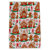 Gingerbread House Needlework Christmas Holidays  ミディアムペーパーバッグ (裏面)
