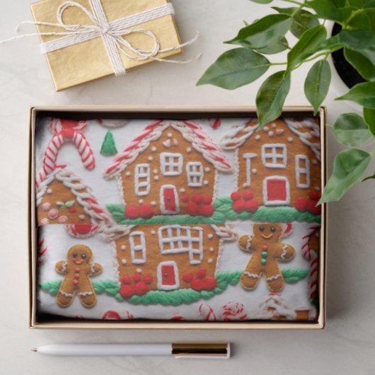 Gingerbread House Needlework Christmas Holidays  薄葉紙 (ギフト)