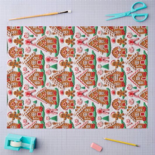 Gingerbread House Needlework Christmas Holidays  薄葉紙 (クラフト)