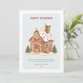 Gingerbread House Non Photo Christmas シーズンカード (スタンド正面)