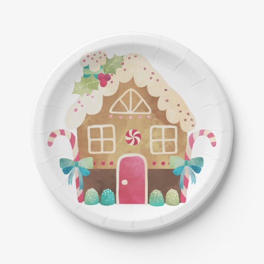 Gingerbread House Paper Plates ペーパープレート (正面)