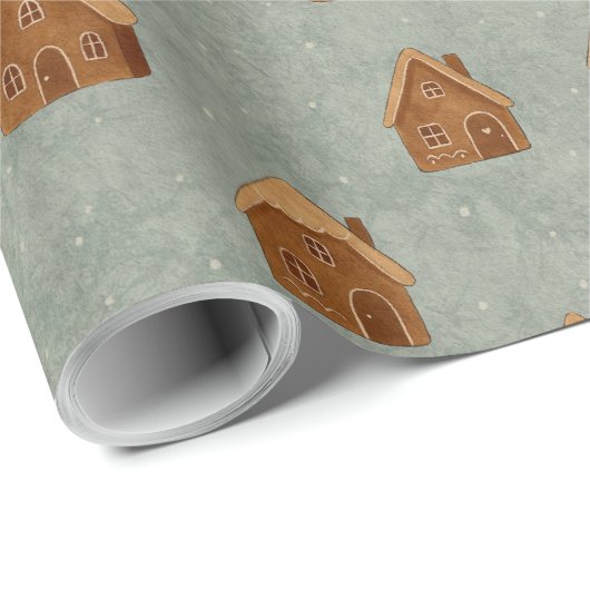 Gingerbread House Pattern Wrapping Paper ラッピングペーパー (ロールコーナー)