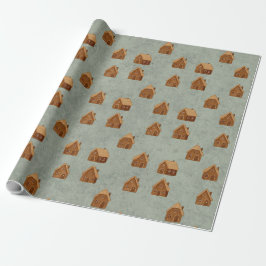 Gingerbread House Pattern Wrapping Paper ラッピングペーパー