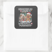 Gingerbread House Project Manager おもしろい Christmas スクエアシール (バッグ)