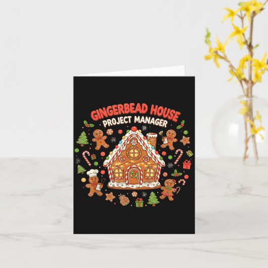 Gingerbread House Project Manager Cookie Baking Fu カード (黄色い花)