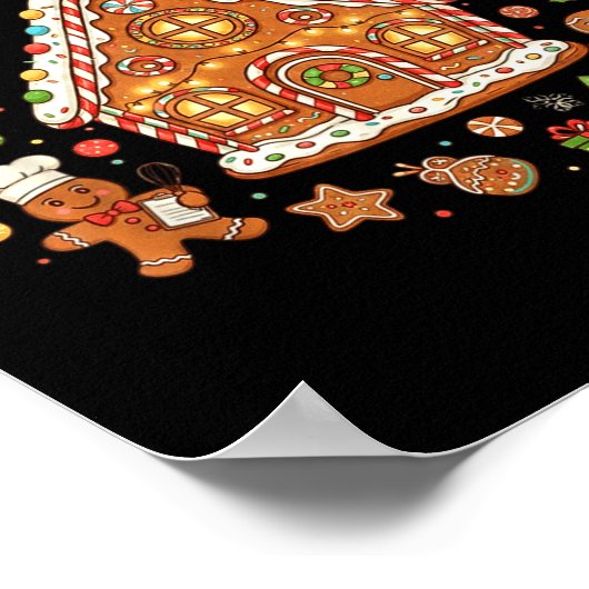 Gingerbread House Project Manager Cookie Baking Fu ポスター (角)