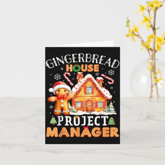 Gingerbread House Project Manager Decorating Bakin カード (黄色い花)