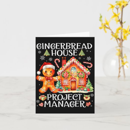 Gingerbread House Project Manager Decorating Bakin カード (黄色い花)