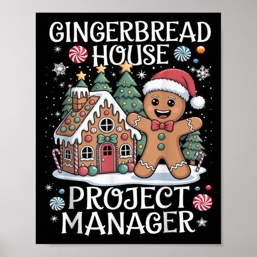 Gingerbread House Project Manager Decorating Bakin ポスター (正面)