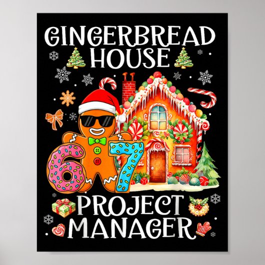 Gingerbread House Project Manager Decorating Bakin ポスター (正面)