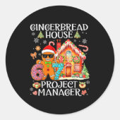 Gingerbread House Project Manager Decorating Bakin ラウンドシール (正面)