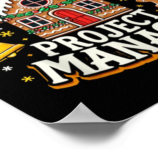 Gingerbread House Project Manager Xmas Decorating  ポスター (角)