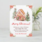 Gingerbread House Red Merry Christmas シーズンカード (スタンド正面)