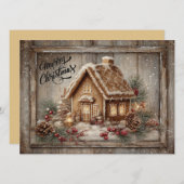 Gingerbread house rustic Christmas card シーズンカード (正面/裏面)