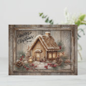 Gingerbread house rustic Christmas card シーズンカード (スタンド正面)