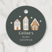 Gingerbread House Winter Boy Baby Shower フェイバータグ (正面)