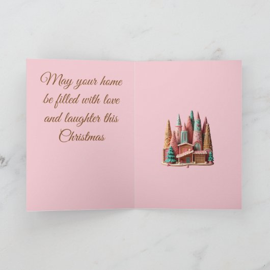 Gingerbread Houses Kitsch Germanic Christmas カード (内部)