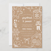 Gingerbread & Jammies | Cozy Christmas Girls Night 招待状 (正面)