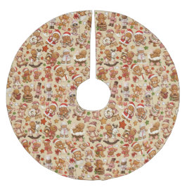 Gingerbread Joy Christmas Tree Skirt ブラッシュドポリエステルツリースカート