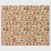 Gingerbread Joy Christmas Wrapping Paper ラッピングペーパー (フラット)
