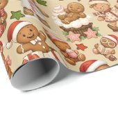 Gingerbread Joy Christmas Wrapping Paper ラッピングペーパー (ロールコーナー)