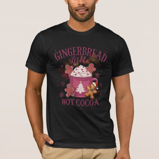 Gingerbread latte hot cocoa christmas tシャツ (正面)