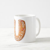 Gingerbread Letter U Monogram Holiday Cookie コーヒーマグカップ (正面右)