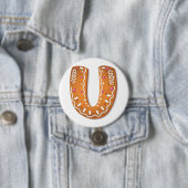 Gingerbread Letter U Monogram Holiday Cookie 缶バッジ (インサイチュ)