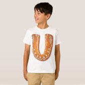 Gingerbread Letter U Monogram Holiday Cookie Tシャツ (正面フル)