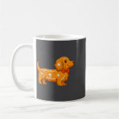 Gingerbread Long Hair Dachshund Christmas Pajama T コーヒーマグカップ (左)