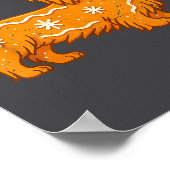 Gingerbread Long Hair Dachshund Christmas Pajama T ポスター (角)