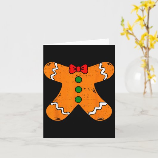 Gingerbread Man Body Costume For Halloween Or Chri カード (黄色い花)