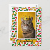 Gingerbread Man Border around Cat ポストカード (正面/裏面)