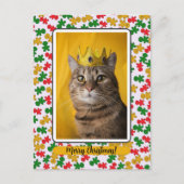 Gingerbread Man Border around Cat ポストカード (正面)