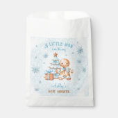 Gingerbread Man Boy Blue Christmas Baby Shower フェイバーバッグ (正面)