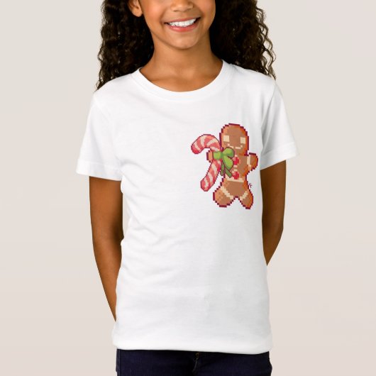 GingerBread man, candy cane, Pixel Art  Tシャツ (正面)