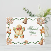 Gingerbread Man | Christmas Baby Shower  サンキューカード (スタンド正面)