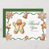 Gingerbread Man | Christmas Baby Shower  サンキューカード (正面/裏面)