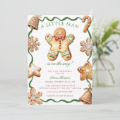 Gingerbread Man | Christmas Baby Shower   招待状 (スタンド正面)