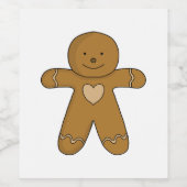 GingerBread Man Christmas Cookie ワインラベル (シングルラベル)