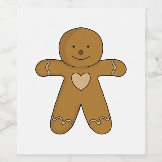 GingerBread Man Christmas Cookie ワインラベル (シングルラベル)
