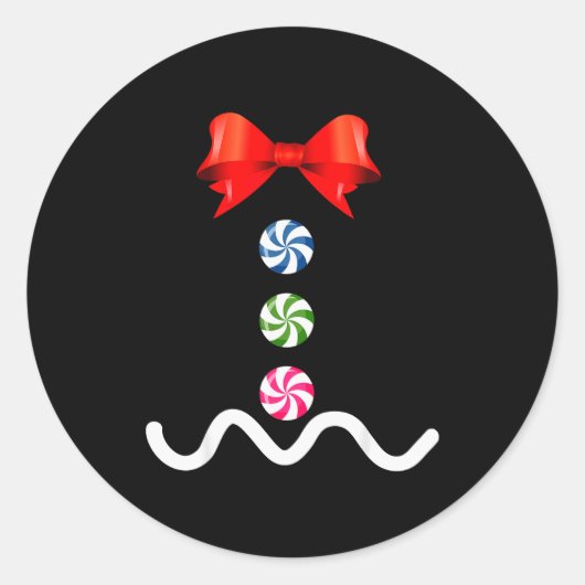 Gingerbread Man Christmas Costume Cookie Baking  ラウンドシール (正面)