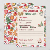 Gingerbread Man Christmas Letter to Santa  招待状 (正面/裏面)