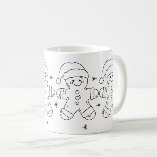 Gingerbread Man Christmas Mug – Simple Holiday Des コーヒーマグカップ (正面右)