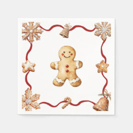 Gingerbread Man | Christmas Napkins スタンダードカクテルナプキン