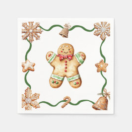 Gingerbread Man | Christmas Napkins スタンダードカクテルナプキン